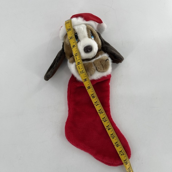 Vintage Sad Sam Puppy Dog 3D Plush Christmas Stocking Stuffed Animal Droopy 19" - Picture 4 of 5